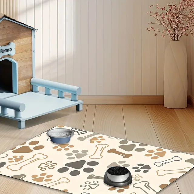 VIKAMA Pet Meal Mat Floor Mats, Diatomite Water-absorbent Easy to Clean Quick-Drying Food Mat, Dogs and Cats Feeding Placemat 3