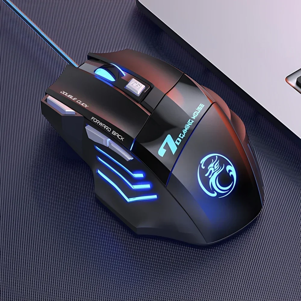 Computer Mouse Gamer Ergonomic Gaming Mouse USB Wired 5500 DPI with LED Backlight 7 Button for PC Laptop