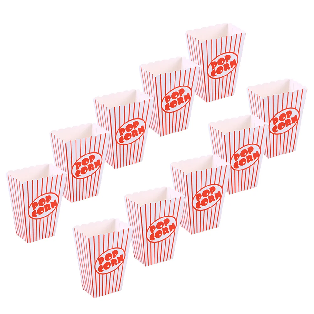 

Flatware Popcorn Wrapping Bag Popcorn Boxes Disposable Paper Stripes Baby Shower Birthday Party Supplies Containers for Home