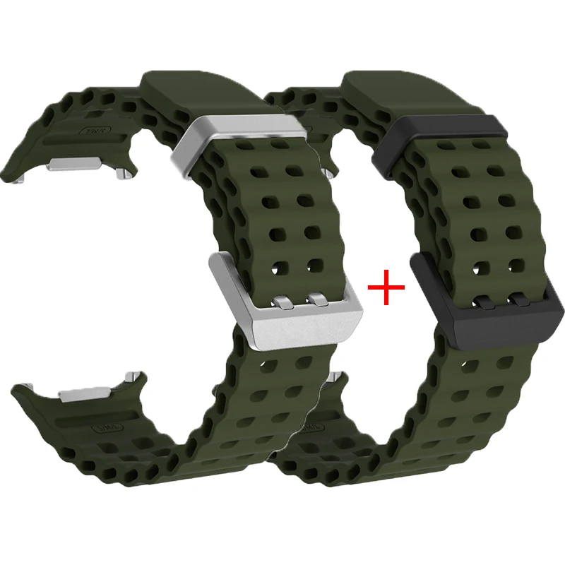 Dual Pack Sports Silicone Marine Band Strap - Premium Accessories