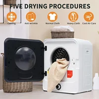 Compact Laundry Dryer, 2.6 cu ft Front Load Stainless Steel Clothes Dryers with Exhaust Pipe, 1400W, Control Panel Four-F 2