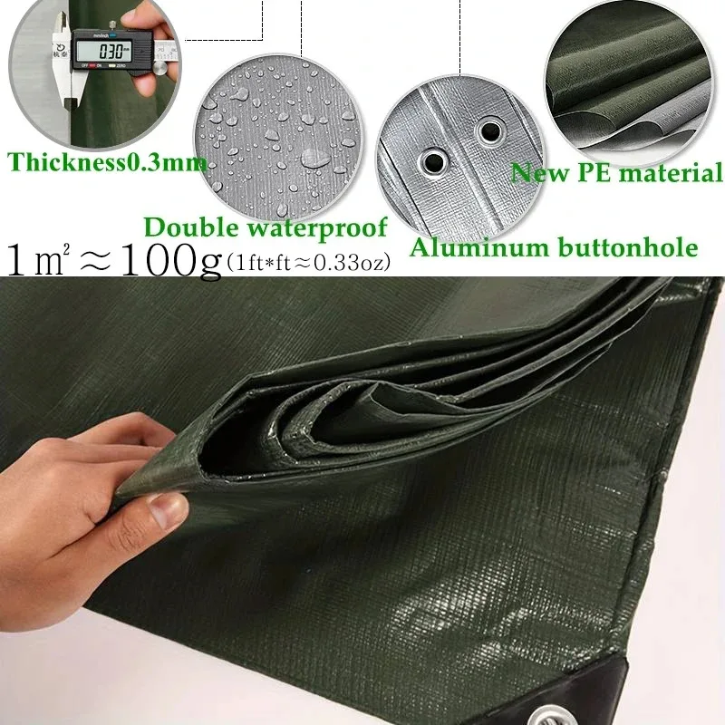 Waterproof Large Tarpaulin Custom 3*3 4 5 6 8 10 4m&times;4 5 6 8 10 20m Tarp Awning Rain Cover Outdoor Garden Backyard Camping Canopy