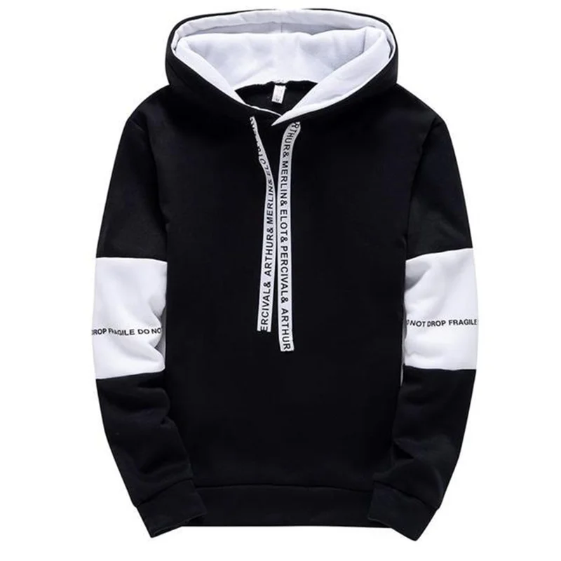 Men's Hoodies Long Sleeve Casual Printing with Letter Sweatshirt New Spring Hip Hop Pullover Sports Top Male Hooded Sweatshirt