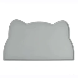 Silicone Non-Stick Waterproof Pet Feeding Mat and Bowl Tray (GRAY)