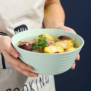 Ciotole per cereali riutilizzabili Ciotole per zuppa di paglia di grano ambientale Stoviglie per insalata di riso in plastica leggera per uso alimentare 1