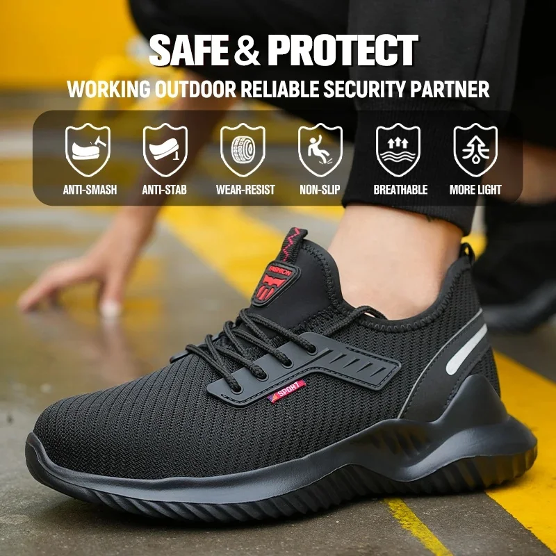 Indestructible Steel Toe Puncture-Proof Safety Work Sneakers