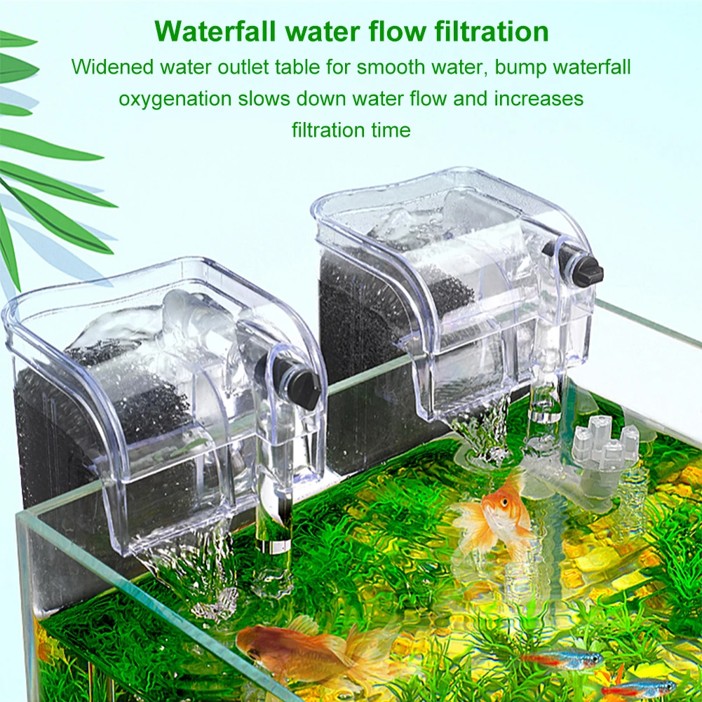 Fish Tank Suspended Filter Water Purifier Adjustable Water Flow Hang Up Filter Water Pump USB Plug In Aquarium Accessories