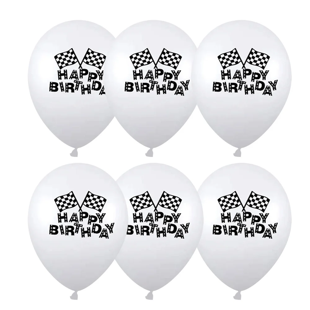 

20 Pieces Checkered Race Car Latex Balloons Racing Cars Theme Black and White Flag Balloon for Kids Birthday Party Decorations