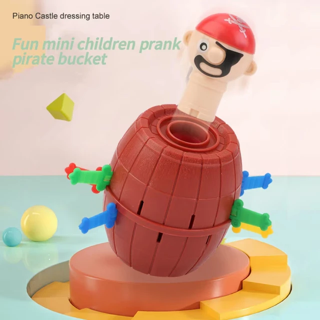 Mini New Funny Pirate Barrel Toys Lucky Game Jumping Pirates Bucket Sword Stab Pop Up Tricky Toy Family Jokes For Child Kid Gift 2