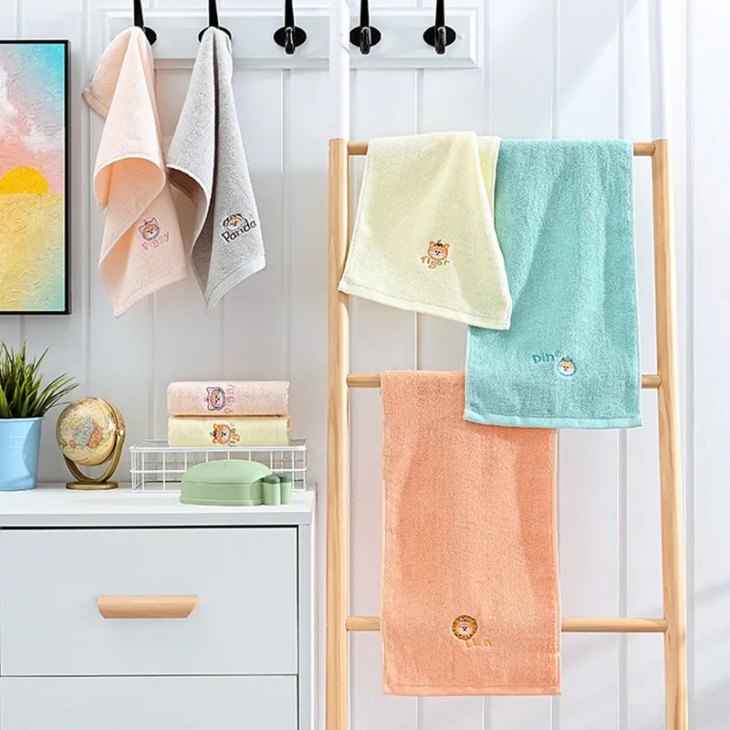 

Japanese Shiba Inu Child Towel 1Pcs Soft Comfortable Cotton Face Towel Cartoon Embroidery Absorbent Towel For Household Bathroom