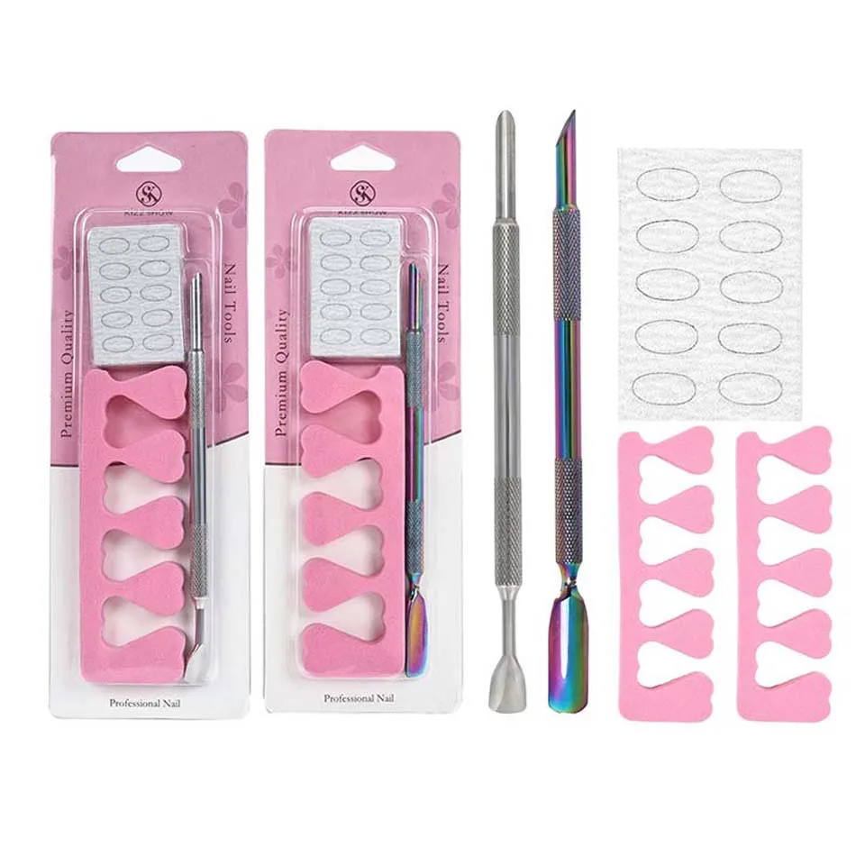 3pcs/set Double-ended Stainless Steel Cuticle Pusher Dead Skin Push Remover For Pedicure Manicure Nail Art Cleaner Care Tool