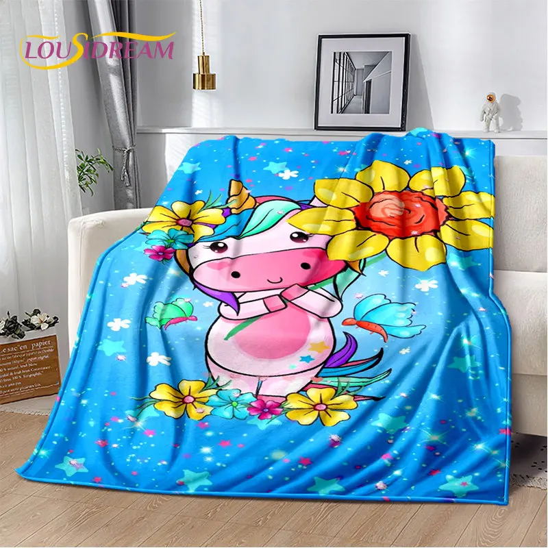Couverture Polaire Licorne Pour Enfant QILZO - 100x140 Cm, Super Douce, 170 G/m² - Pour Canapé, Lit, Voyage - Cadeau Fille