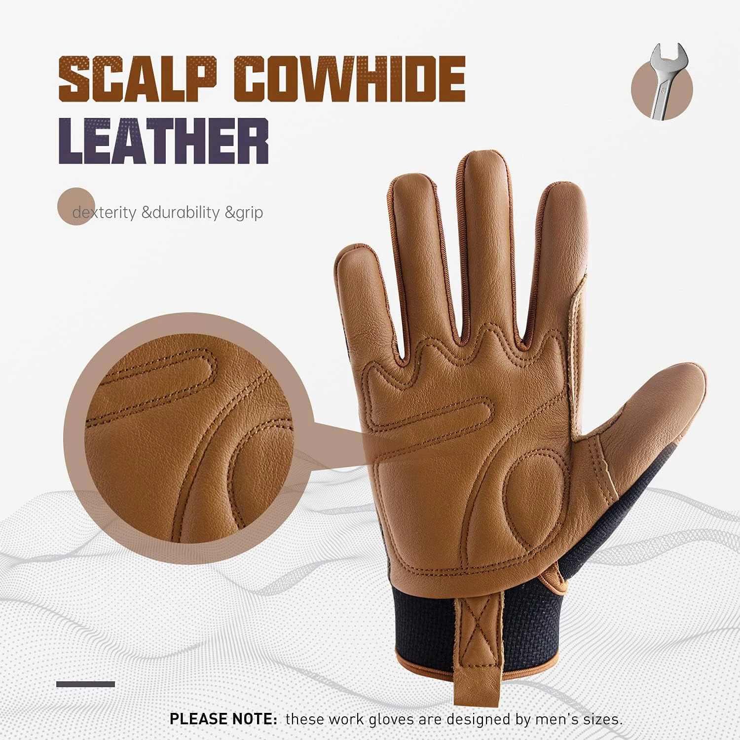 Breathable Soft Cowhide Gloves for Mechanic Working