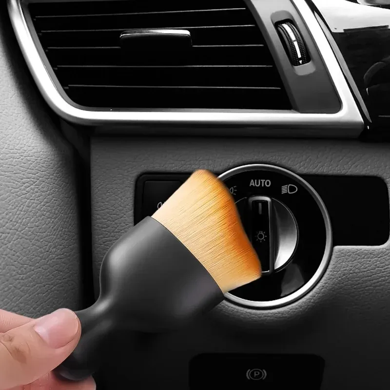 Air vent cleaning brush car cleaning accessories car detailing brush set car interior dust brush car cleaning tool New Car Interior Cleaning Brush Air Conditioner Outlet Keyboard Soft Fur Dust Removal Detailing Brushes with Cover Clean Tools