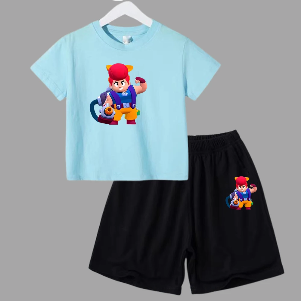 thumbnail image 1 of Juego de verano para niños, lucha, anime, cosplay, traje para niños y adolescentes, ropa de calle, camiseta de manga corta y pantalones cortos, conjunto deportivo de 2 piezas, trajes sueltos, 1 of 5