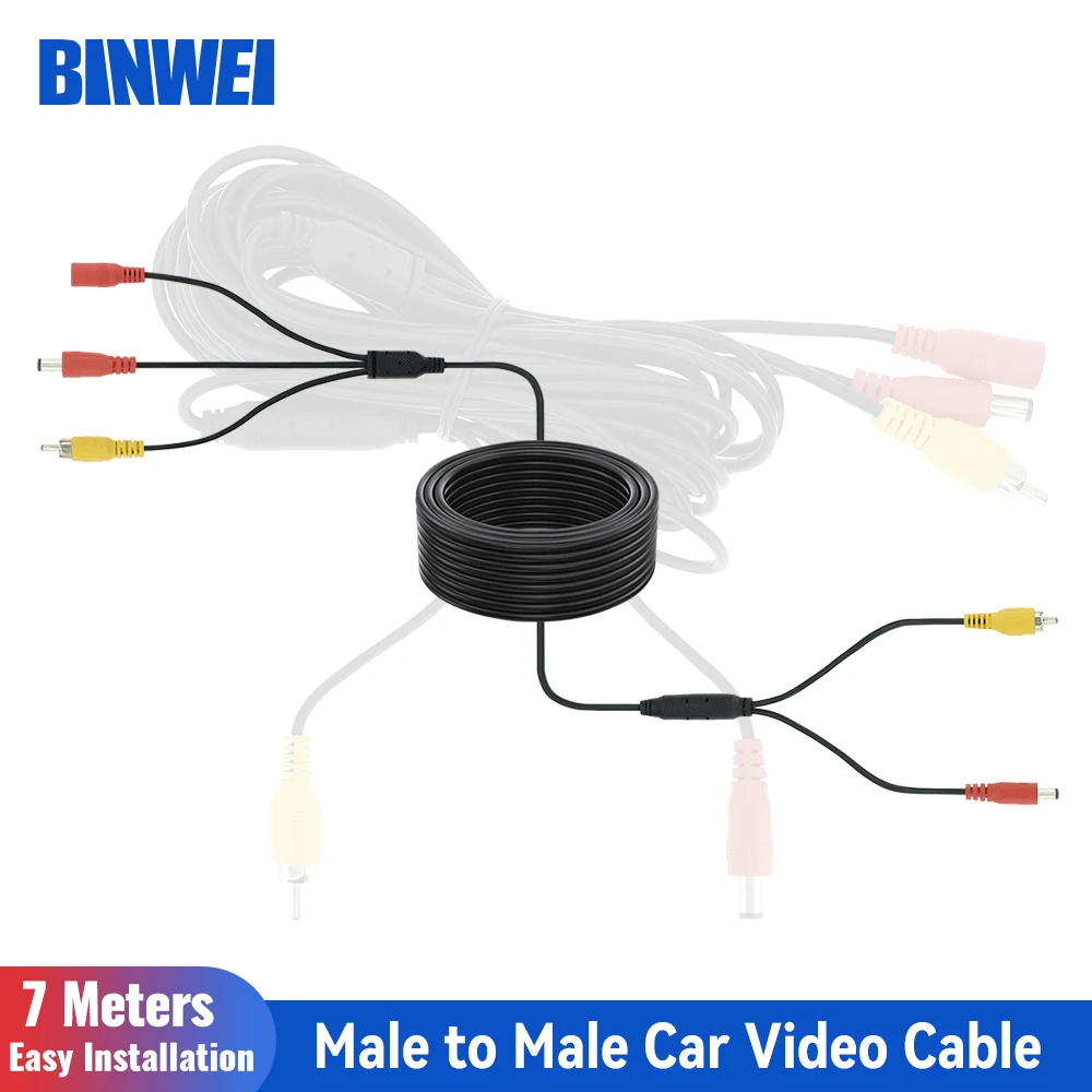 BINWEI7MetersCarVideoCableforReverseCameraParkingUniversal7M