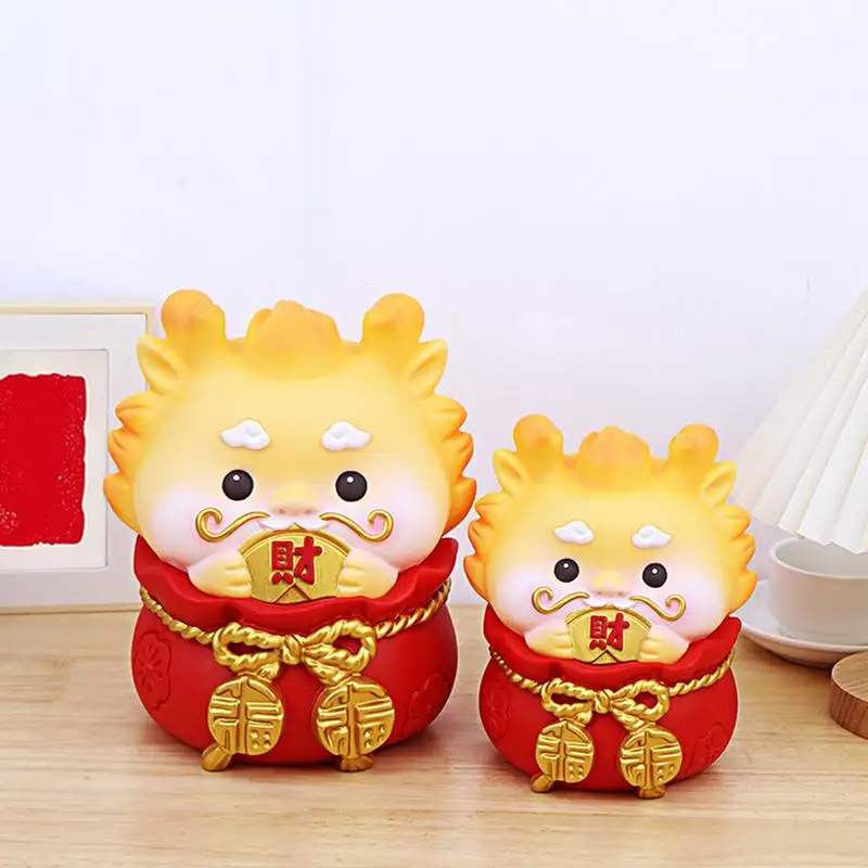 

Dragon Piigy Bank Figurine Unique Design Animal Shape Money Dragon Bank Lucky magnet Unbreakable Coin Bank Desktop Container