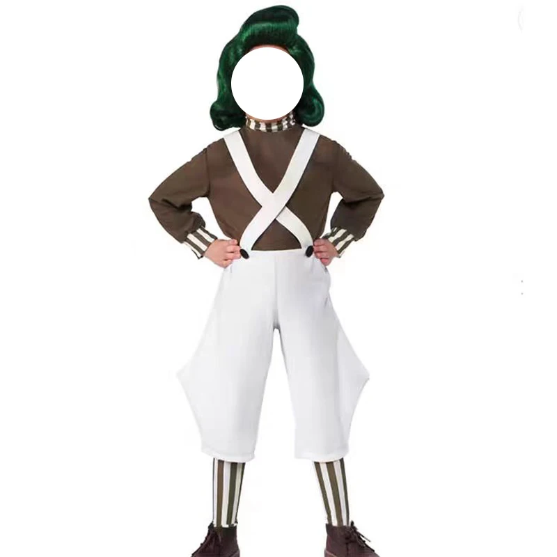 Superhero Cosplay Costume Kids Cosplay Costume Movie Charlie Chocolate Factory Cosplay Costume Halloween Children's Day COS Performance Party Top Camisole Pants Set