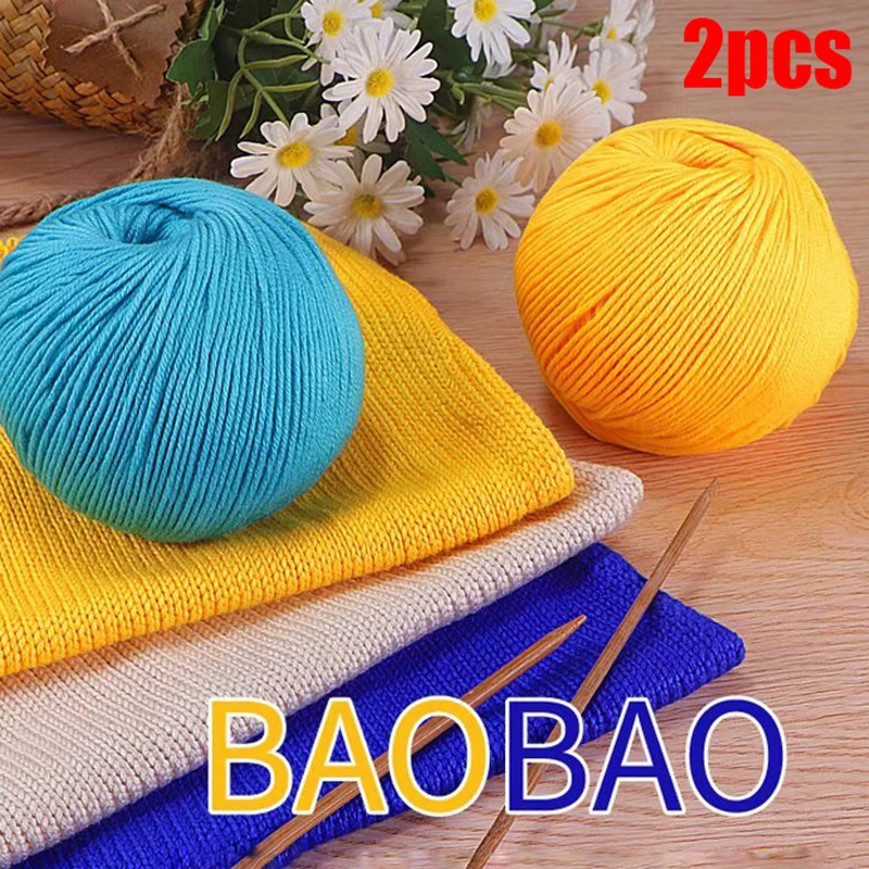 2pcs Yarns For Knitting And Crochet Baby Yarn Cotton Hilo Ovillos De