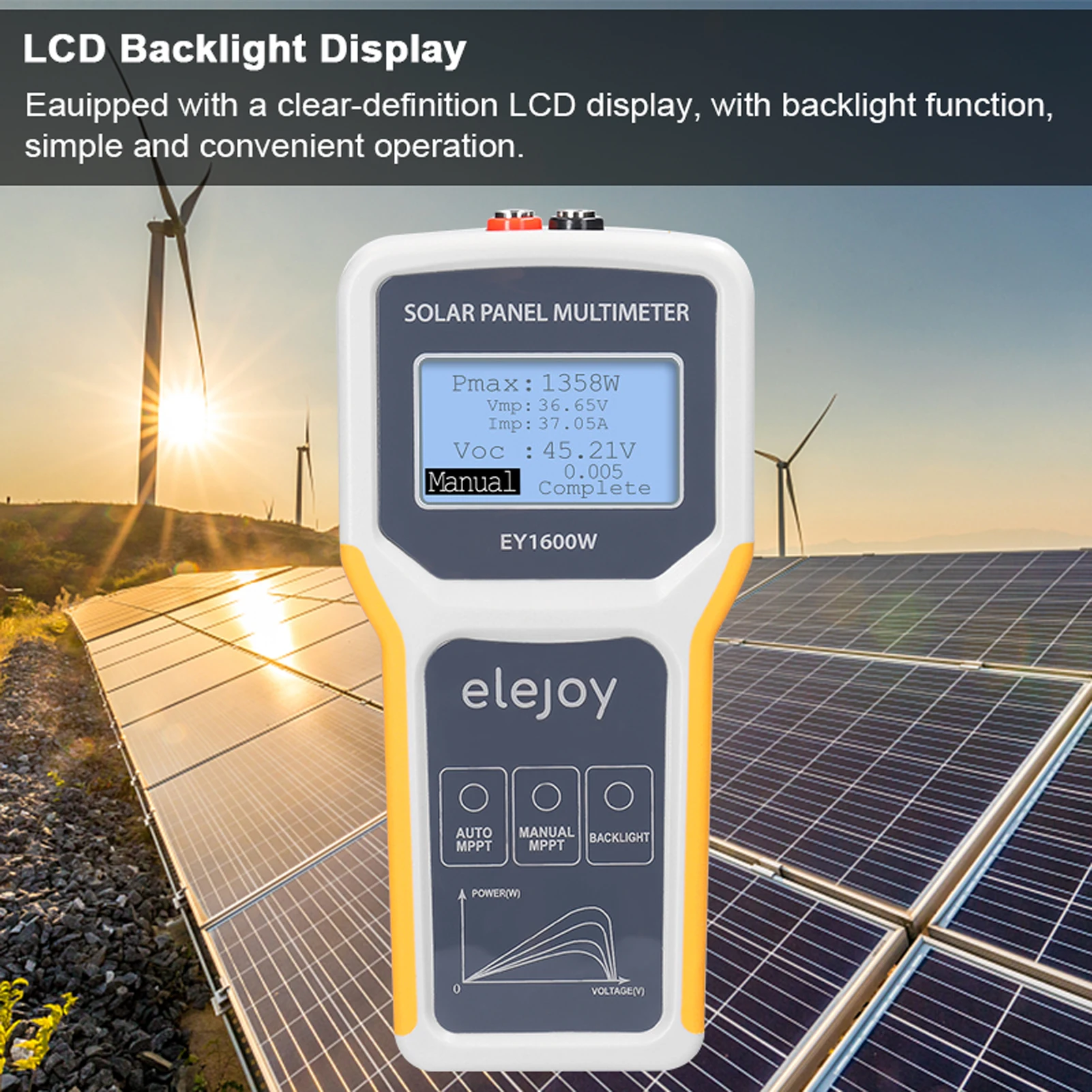 1600W Photovoltaic Panel Multimeter Solar Panel MPPT Tester Open Circuit Voltage Test Device Maximum Power Point Voltage Current 2