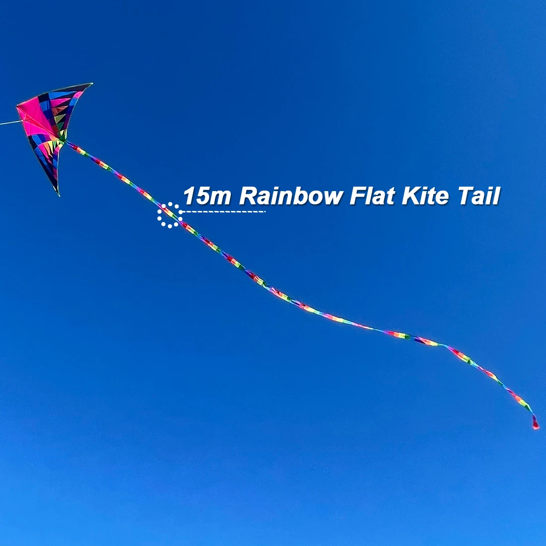 9KM 10m~30m Rainbow Flat Kite Tail for Delta Single Line Kite Streamers Foot Tail for Adding Replacement Accessory Long Tails 4