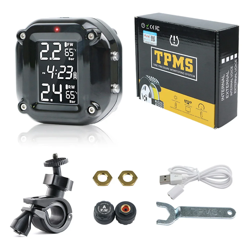 

Motorcycle Tire Pressure Sensors Moto TMPS Tire Pressure Monitoring System 2 Wheel Tyre External Sensor for Motorbike Bicycle