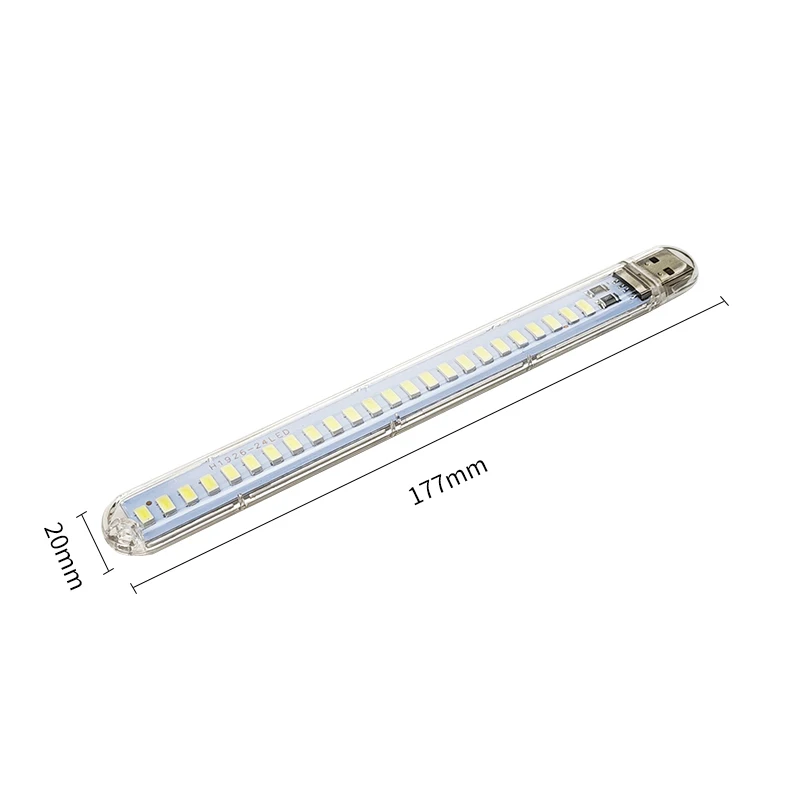 1pcs 24LEDs USB Portable Strip Light Book Lamp 5730 Led Night Lights Room Emergency Lighting Suitable for Power Bank Computer led light night light led desk lamp book light mini night light mini led light