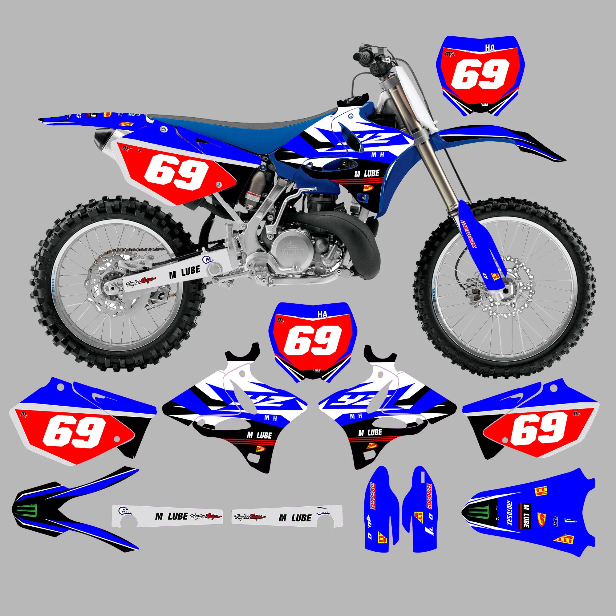 

Graphic Kit for 2002-2014 YZ125-250 2002 2003 2004 2005 2006 2007 2008 2009 2010 2011 2012 2013 2014 Motocross Decals Sticker