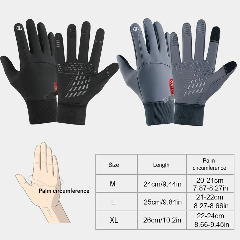 GTUBIKE Autumn Winter Outdoor Cycling Gloves Gym Fitness Sports Running Warm Touch Screen Nonslip Gloves Motorcycle Gloves