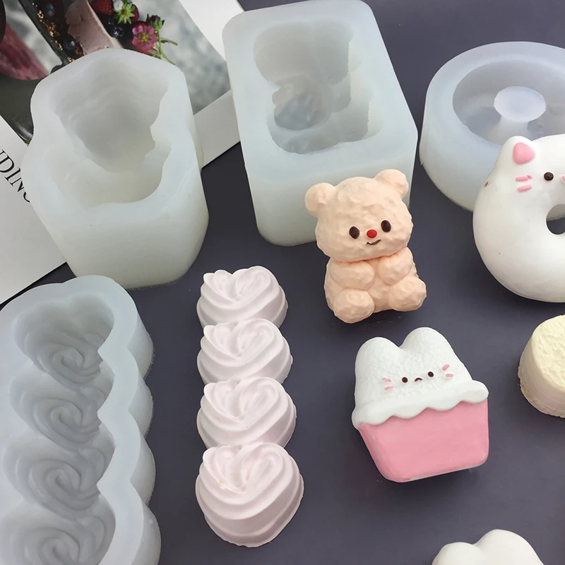 Cartoon Rubber Toy Pinch Silicone Mold DIY Handmade Glue Mold Toy Children's Play House Toys