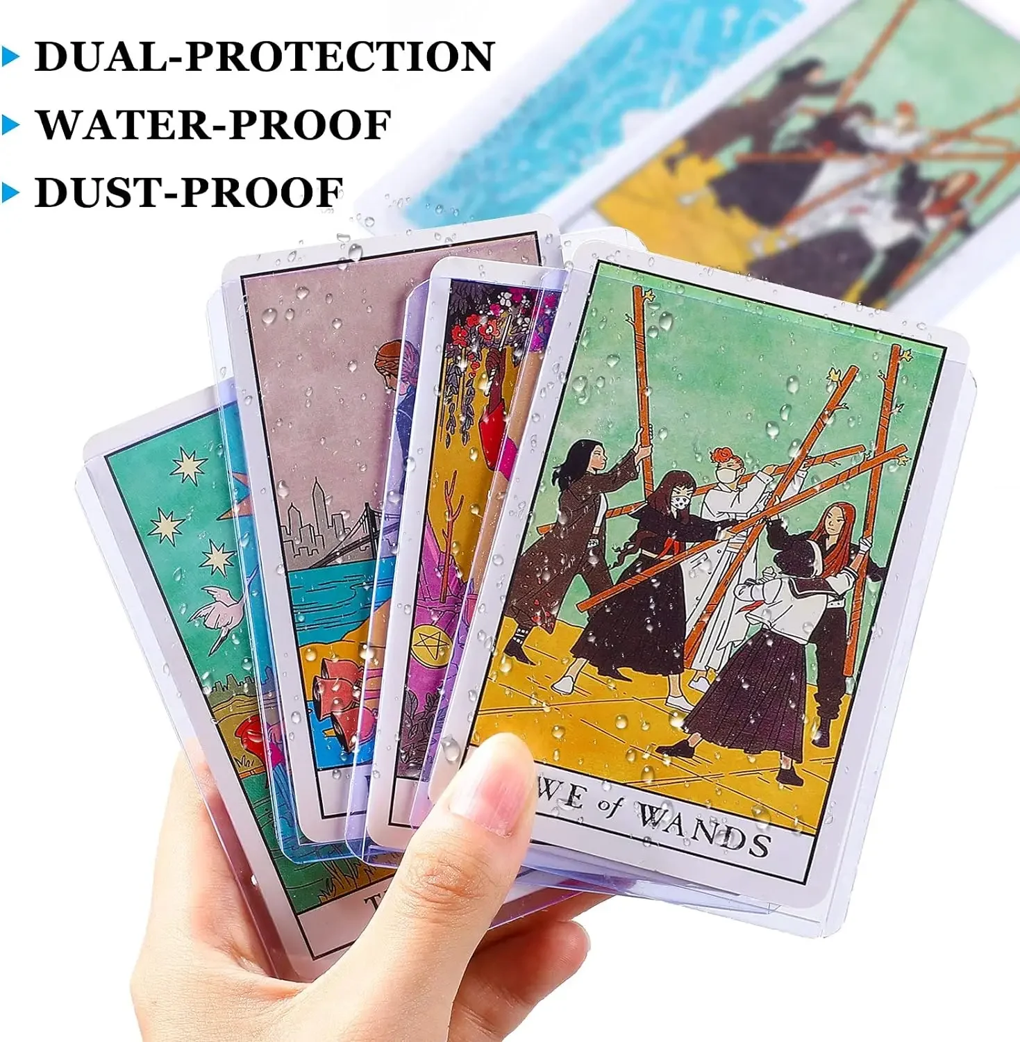 1/20pcs PVC Card Sleeves Waterproof Hard Plastic Transparent Cards Holder Protectors Cover Postcard Container Storage 2