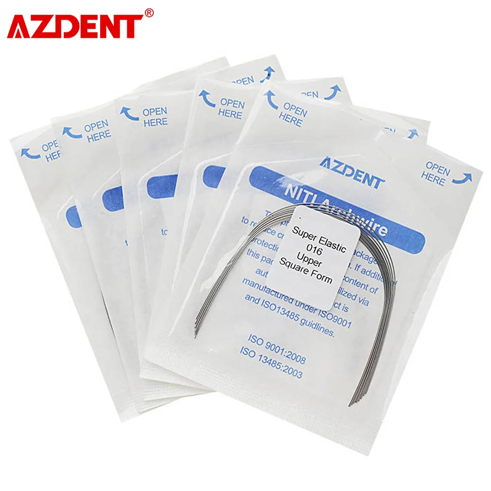 

5 Packs AZDENT Dental Orthodontic Super Elastic Niti Arch Wire Square Round Type 10pcs per Pack