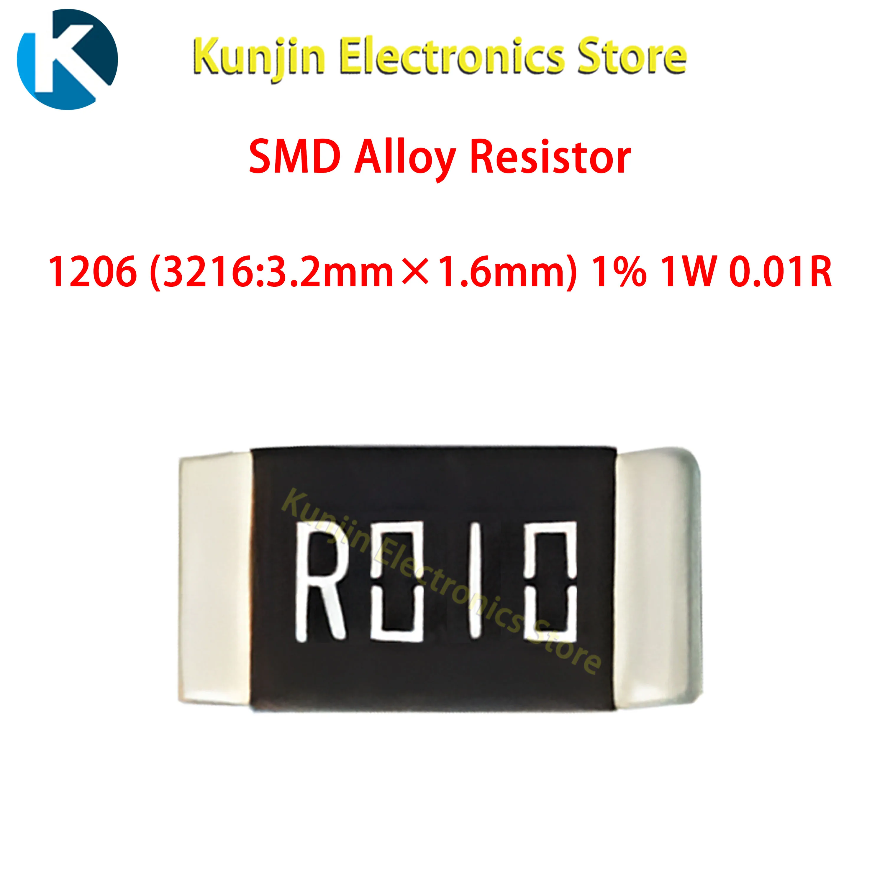 

0.01R Ом 1206 (3216: 1% мм x мм) SMD резистор из сплава 1 Вт