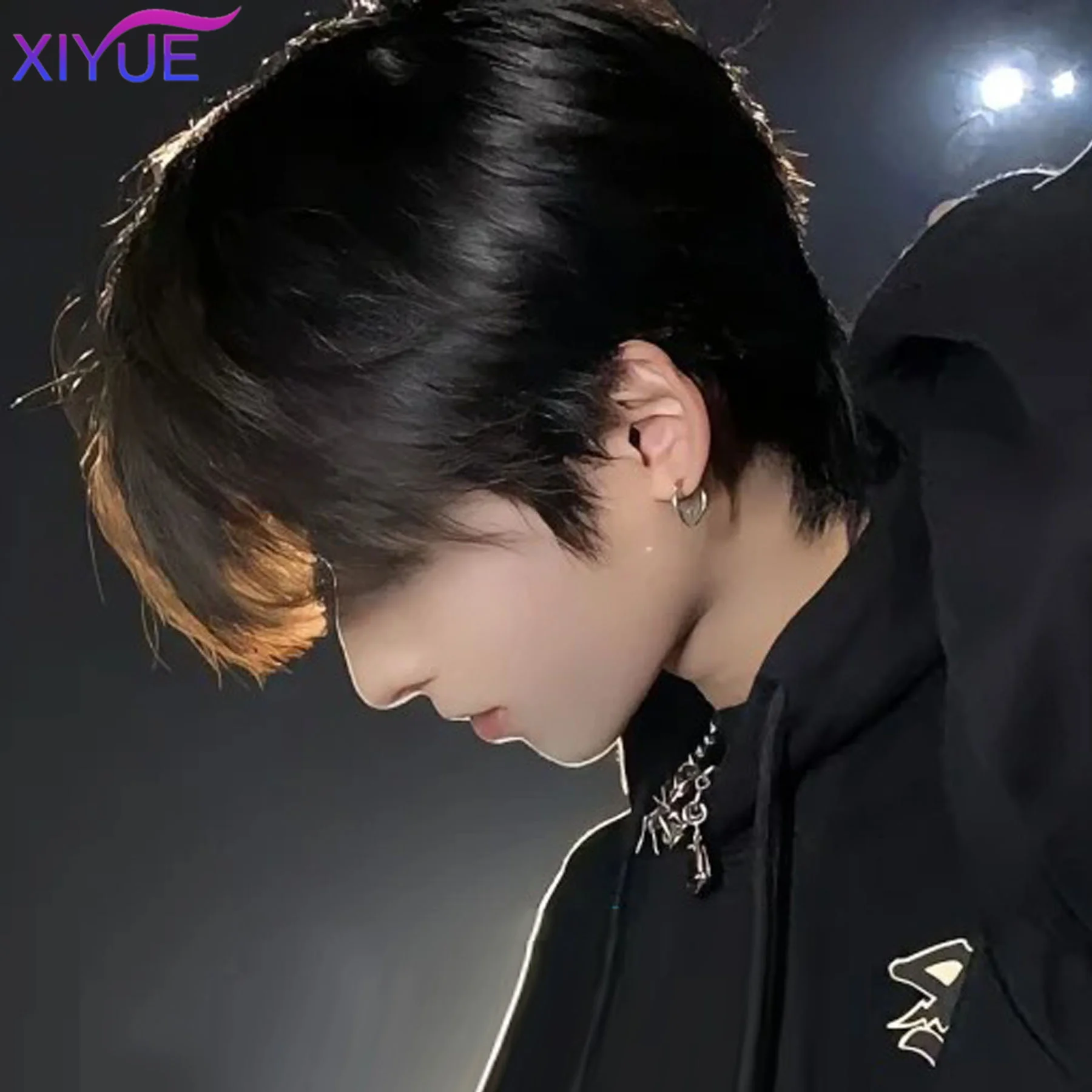 XIYUE Short Wig cool brown Synthetic Wigs With Bangs For Male Women Boy Cosplay Costume Anime Halloween ﻿