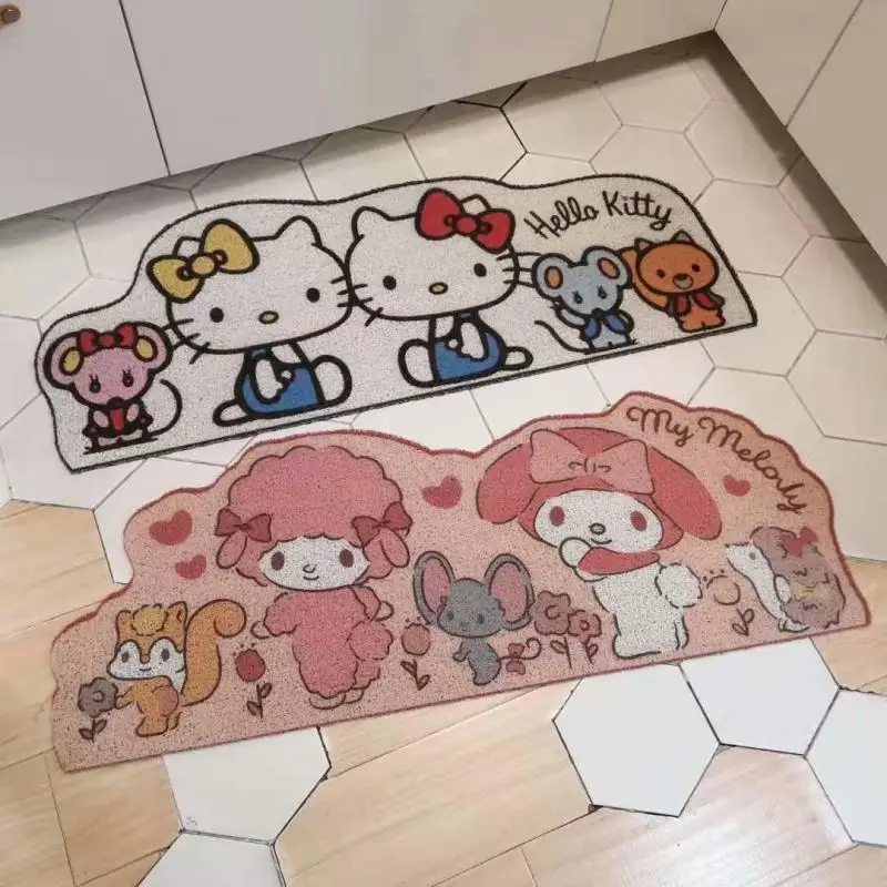 

Kawaii Cinnamoroll Littletwinstars My Melody Cute Cartoon Long Foot Pad Bathroom Sanrioed Anime Absorbent Floor Mat Blanket