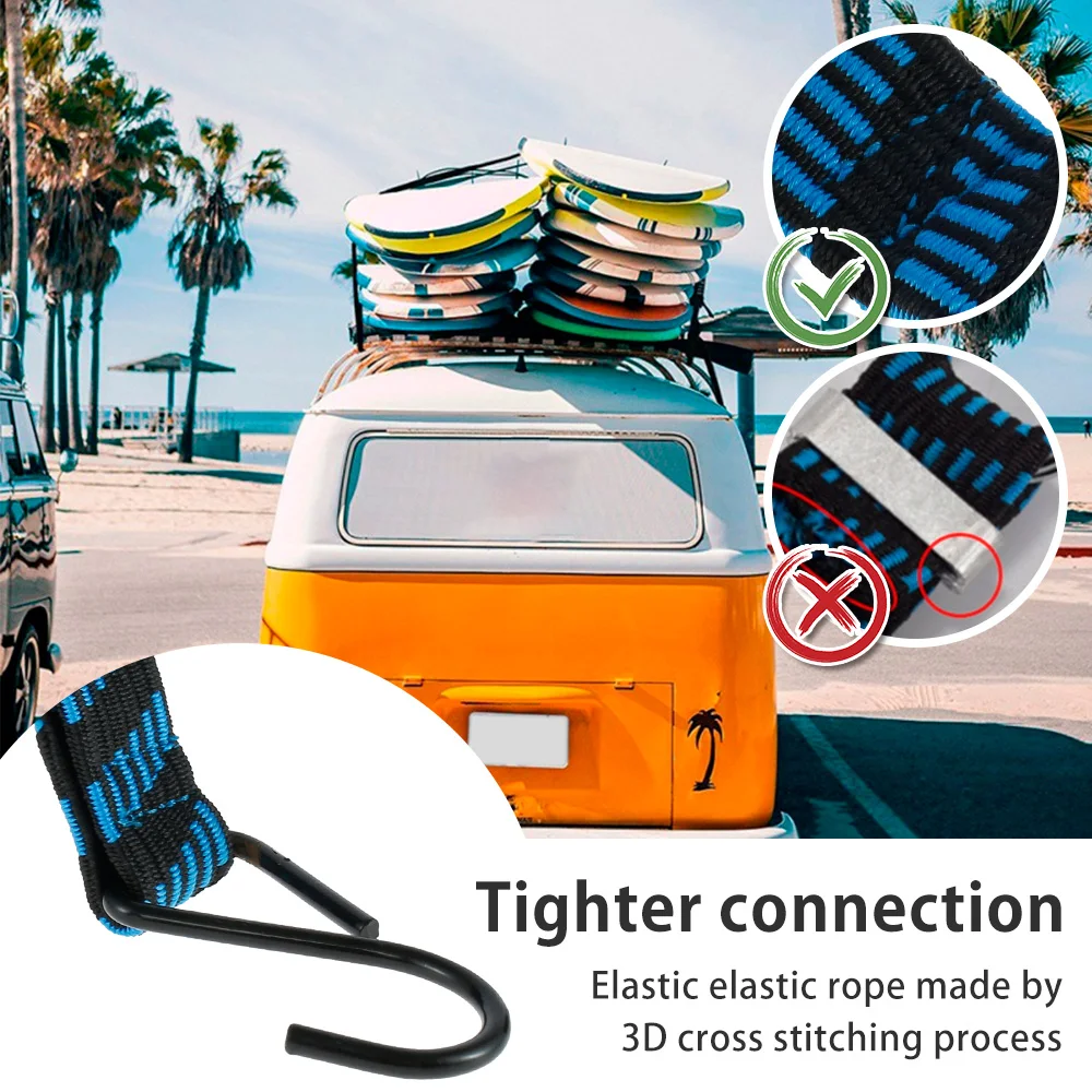5-20PCS Heavy Duty Elastic Bungee Cords with Hooks – 2M 3
