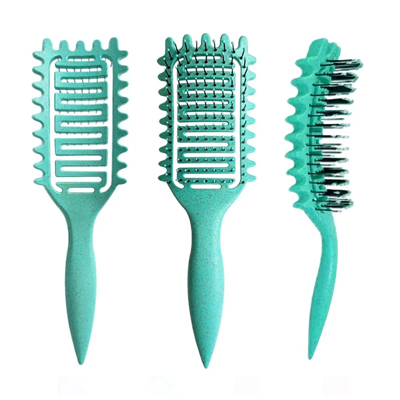 3 in 1 컬 정의 스타일링 브러시 중공 엉킴 방지 헤어 브러시 얽힌 헤어 빗 쉐이핑 컬 정의 이발사 스타일링 도구