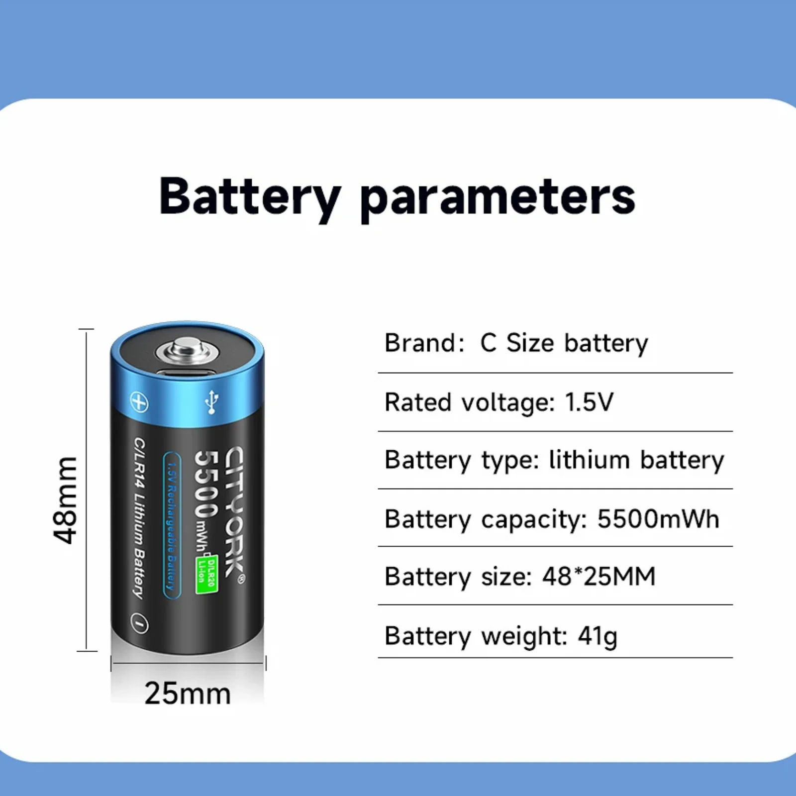 CITYORK 1.5V C 크기 충전식 배터리 유형-c USB 충전 LR14 R14 손전등 가스 밥솥 용 리튬 이온 배터리 100%  원본 - AliExpress