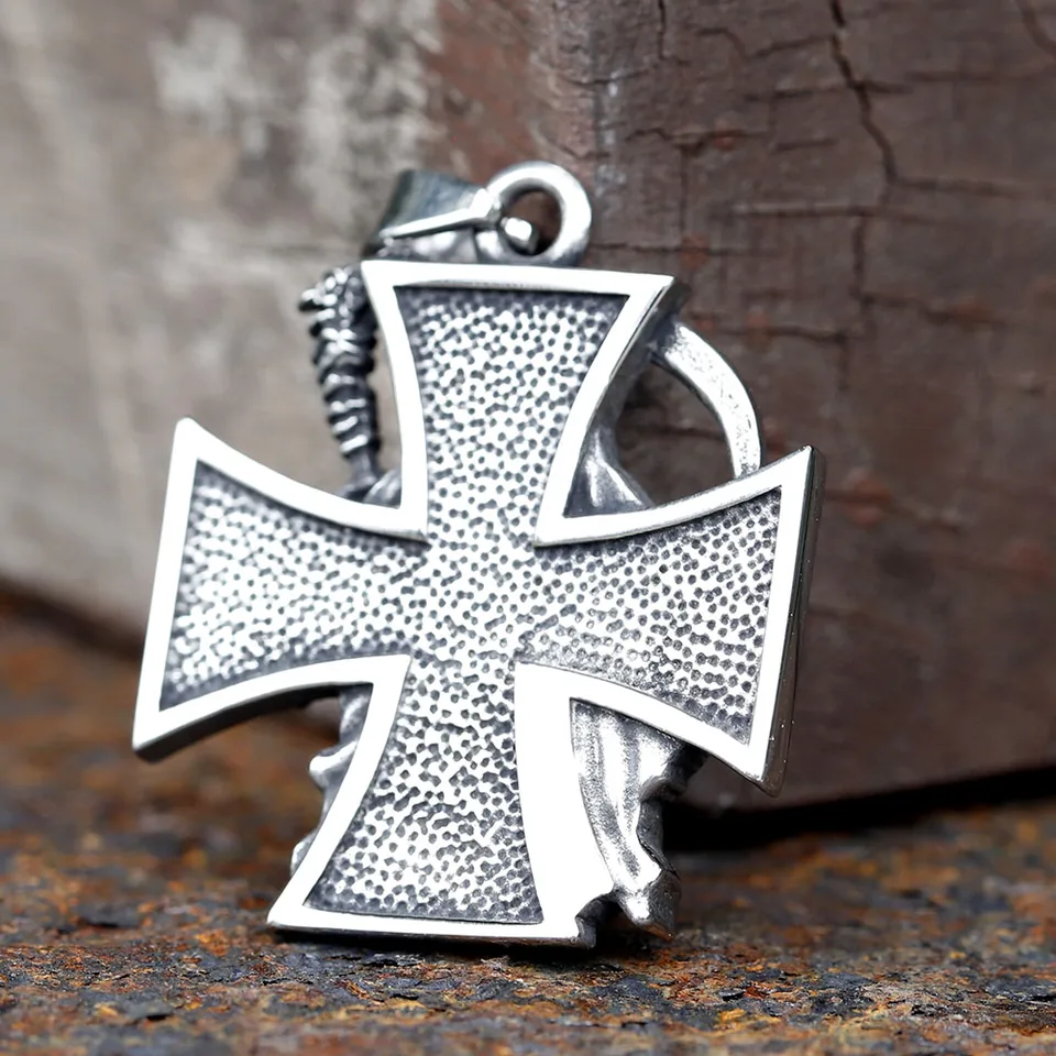 Collana Ciondolo Anello Mano Teschio Fantastico Gotico Da Uomo Acciaio - Foto 4