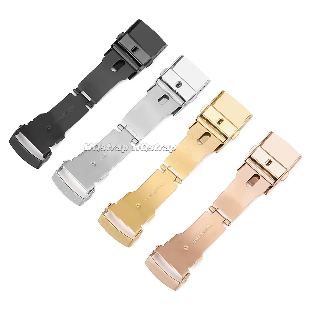 Premium Stainless Steel Double Press Folding Watch Clasp - Diving Style Replacement Buckle