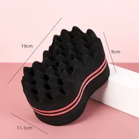 Brosse à cheveux ovale Double face torsadée magique, brosse en éponge pour bobine Afro naturelle ondulée, brosses en éponge pour tresses de cheveux 1