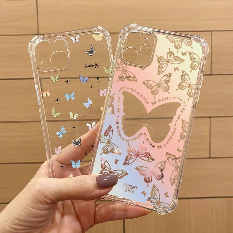 Cartoon Butterfly Transparent Phone Case