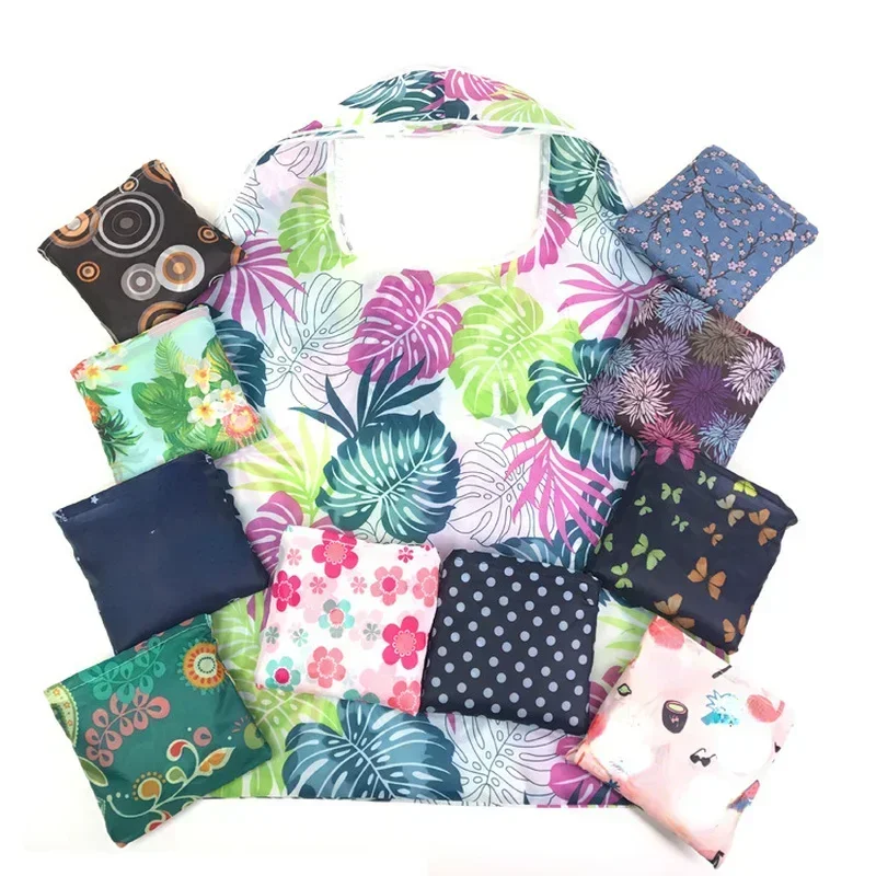 Fashion Printing Foldable Eco-Friendly Mom's Bag Tote Folding Pouch Handbags Convenient Large-capacity for Diaper Bags