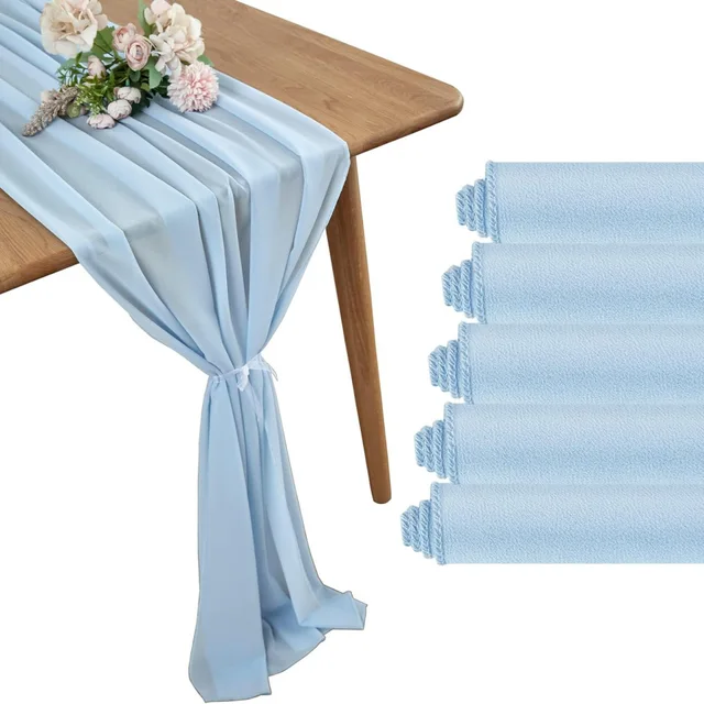 Ceintures de chaise de mariage 17x275cm, 12 pièces, décoration de mariage, décorations de ruban de chaise en mousseline de soie, fête de mariée, Banquet, événement, réception-cadeau pour bébé 1