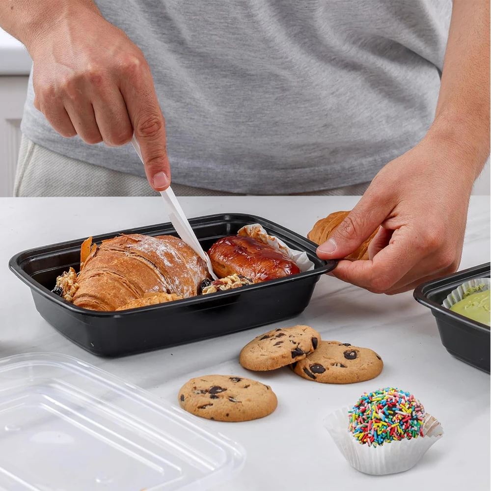 28 OZ Stackable Meal Prep Containers Microwavable Reusable Containers with Lids for Food Prepping Disposable Lunch Boxes