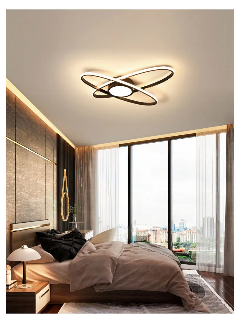 Simple modern bedroom lamp warm Nordic ins line led ceiling lamp study lamp 2022 new net red lighting wayfair chandeliers