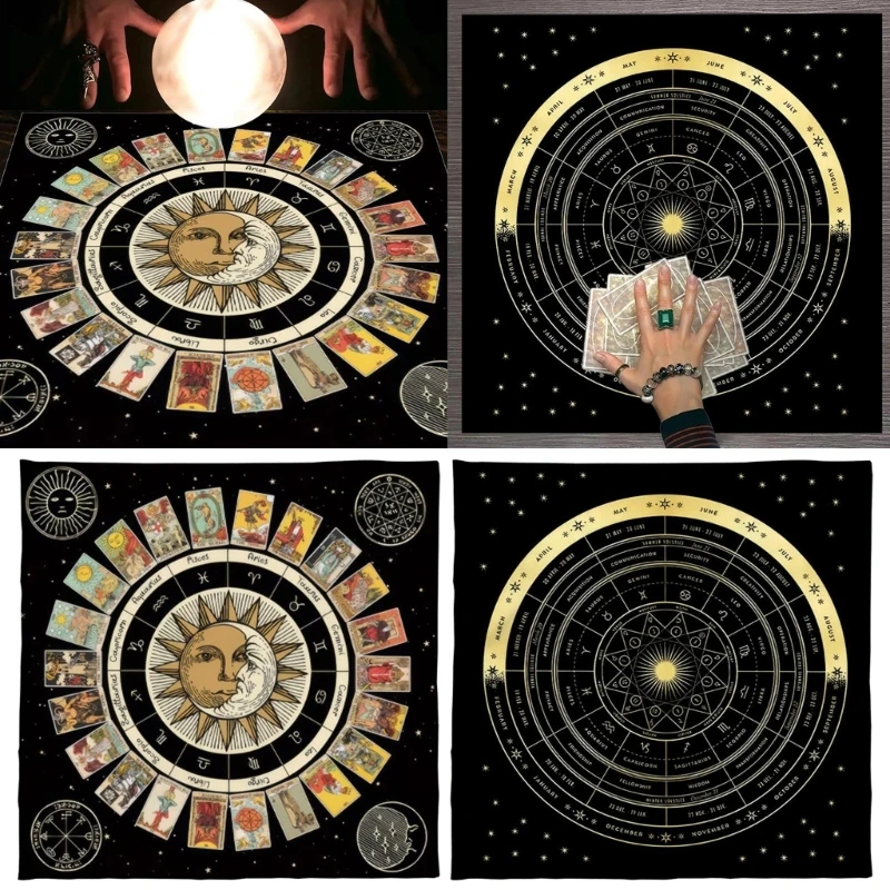 цена Astrology Tarots Table Altar Cloth Metaphysical Board Game Mat Pendulum Divinations Altar Tablecloth Board Game Drop Shipping