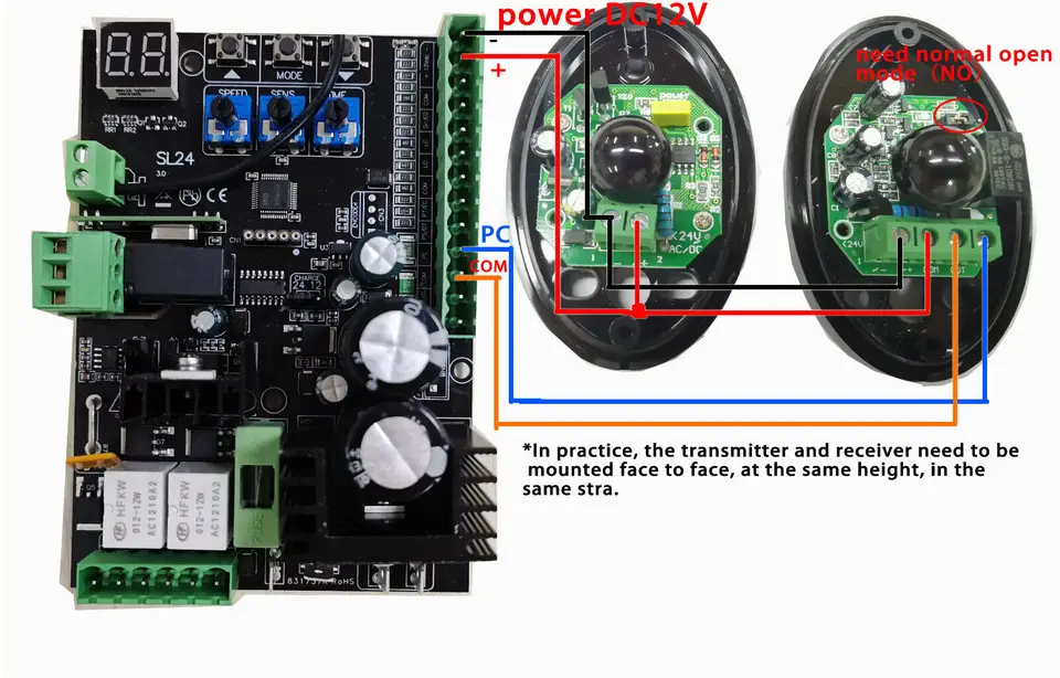 Placa Controladora Para Motor De Puerta Corredera — 24V CC, Con Ajustes De Fuerza Y Tiempo, Para Reparación O Instalación De Abrepuertas