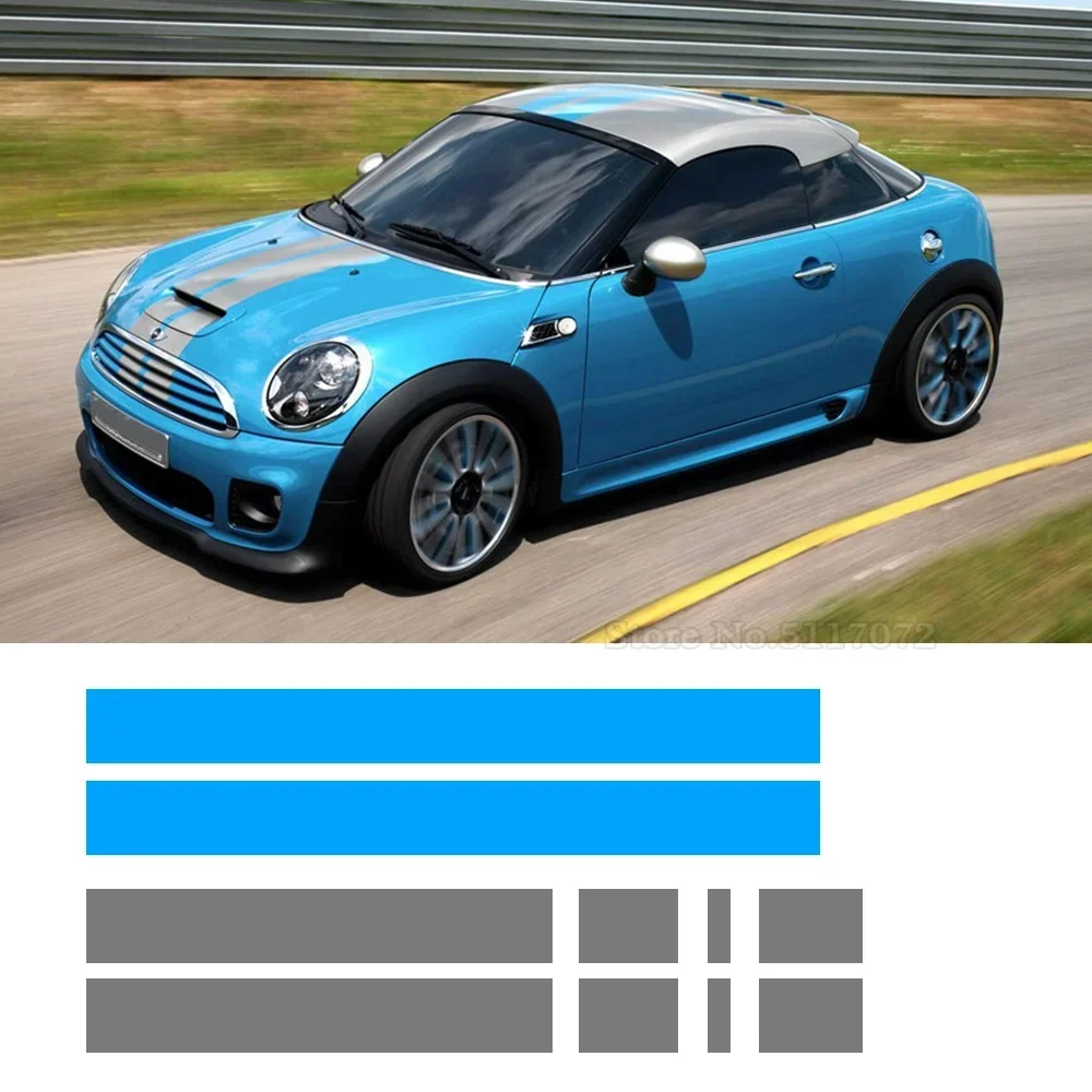 미니 쿠퍼 쿠페 R58 카브리오 R57 로드스터 R59 JCW 액세서리용 자동차 후드 보닛 스트라이프 스티커 엔진 커버 루프 트렁크 데칼
