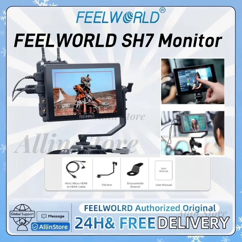 FEELWORLD SH7 Monitor 7-inch Ultra Bright 2200nit On-camera Monitor SDI HDMI Cross Conversion HDR Monitoring